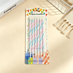 TOOWIN Lot de 6 bougies d'anniversaire en spirale bicolores (sur carte blister) – Bougies colorées créatives pour fêtes d'enfants, célébrations - Product Image 3