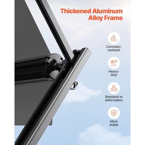 Tenda da Sole Manuale per Camper da 4,20 m, Kit Completo con Telaio Retrattile in Lega di Alluminio Nero, Tenda da Esterno per Rimorchio, Lunghezza Massima 5 m, Rivestita, Adatta alla Maggior Parte dei Camper - Product Image 6