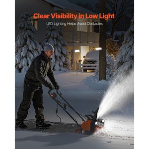 Spazzaneve Elettrico 20V, Distanza di Lancio 25FT, 20 Pollici, 15A, con Cavo, Doppio Faro LED, Canale di Scarico Rotante a 180°, OEM - Product Image 5
