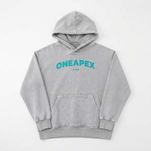 เสื้อฮู้ดสีเทา OneApex สำหรับผู้ชาย ผ้าฝ้ายเฟรนช์เทอร์รี่ สวมใส่สบาย มีกระเป๋าหน้าและลายพิมพ์โลโก้ เหมาะสำหรับใส่ในฤดูใบไม้ร่วง - Product Image 1