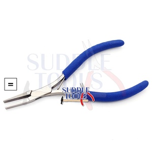 Pince à bec plat micro-fine, lèvres lisses, 130 mm, en acier inoxydable, pour bricolage, bijouterie, moulage, horlogerie, modélisme, orfèvrerie - Product Image 2