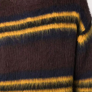 Pull en mohair tricoté à rayures, manches longues, épais, pour l'hiver, anti-boulochage - Product Image 3