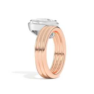 Anillo Espiral Personalizado con Diamante Cultivado en Laboratorio de 2 Quilates, Oro Sólido de 14K, Tres Bandas, Doble Bisel, Precio de Mayoreo de Fábrica - Product Image 6