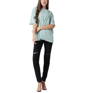 Camisetas de mujer de algodón y poliéster de alta calidad, camiseta ajustada suave con logotipo personalizado para mujer con proveedor de logotipo de Bangladesh - Product Image 2