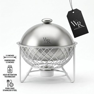 Modern Brass Stainless Steel Eco-friendly <b>Buffet</b> Set Food <b>Warmer</b> Chafing Dish Luxury Catering <b>Buffet</b> Equipment for Gulf Hotels - Product Image 2