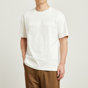 T-shirt homme en jersey uni 250g, mélange de coton mercerisé liquide, col rond, style vintage décontracté, respirant, anti-plis, séchage rapide - Product Image 4