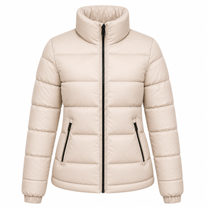 High Quality Solid Color Women Puffer Jacket <b>Thick</b> Padding Windproof Cold Resistant Stand Collar Plain Female <b>Winter</b> Bubble <b>Coat</b> - Product Image 1