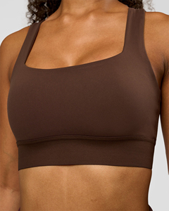 Sujetador Deportivo para Mujer, Color Sólido, Cuello Cuadrado, Espalda Cruzada, Soporte Medio, Transpirable, Diseño Sin Costuras para Yoga y Fitness - Product Image 6