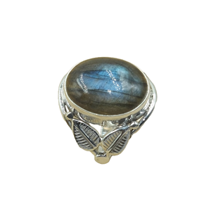 Anillo de Labradorita Natural Hecho a Mano con Plata de Ley 925, Anillo Ovalado con Cabujón, Joyería Boho Vintage, Regalo para Hombre - Product Image 1