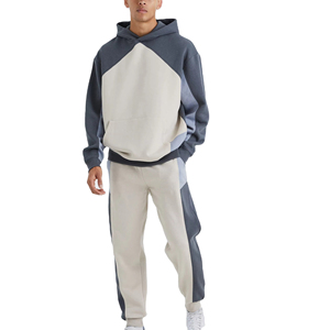 Chándal con Capucha para Hombre, Diseño Color Block, Manga Larga, Ropa Casual, 100% Algodón, Grueso, Transpirable, Ecológico, Corte Regular, Invierno - Product Image 3