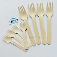 Ensemble de couverts en bois jetables Kit jetable en bois Fourchette biodégradable Vaisselle en bois Vaisselle écologique 160 mm Ensemble de vaisselle compostable