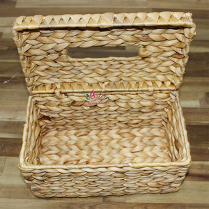 Handmade Woven Tissue <b>Box</b> Cover Nordic Style Rectangular Desktop <b>Storage</b> Brown <b>Beige</b> Natural Color - Product Image 2