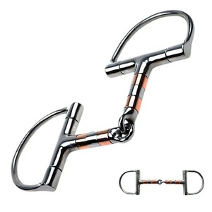 Horse Snaffle Bit D Ring Mouth Bit <b>Roller</b> With Copper Single <b>Joint</b> Horse Bit D-Ring Snaffle Bits For Equestrian Supplies - Product Image 1