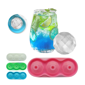 Bandeja de silicona para cubitos de hielo esféricos con 3 agujeros y tapa - Product Image 6