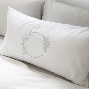 Linen Cushion Cover Rectangle Embroidered Plant Design Nordic Style Home Decor <b>Pillow</b> <b>Case</b> Solid Color - Product Image 3