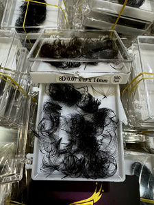 Extensions de cils volume pré-faits 4D 8D, 500 bouquets, en PBT coréen, noir mat doux, base pointue, courbure C CC D, cils volume faits main - Product Image 6