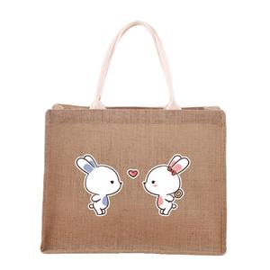 Sac en jute imprimé avec logo et poignées renforcées pour les courses lourdes - Product Image 5