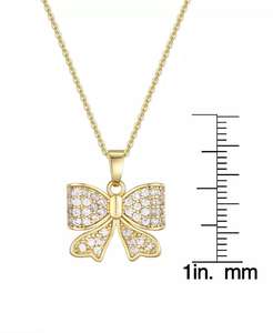 สร้อยคอจี้รูปโบว์เพทายลูกบาศก์ | Macy's - Product Image 2