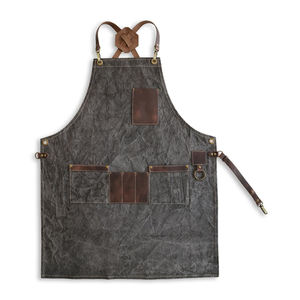 Tablier de travail de luxe en toile cirée épaisse avec fermeture éclair, réglable à bretelles croisées, pour chef, barbier, charpentier, équipement d'atelier, imperméable - Product Image 2