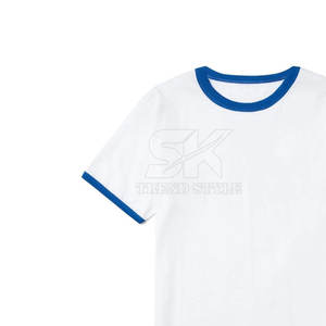 Fabricants professionnels de t-shirts unis respirants à col contrastant, Nouveauté, T-shirts unis à col contrastant en promotion - Product Image 6