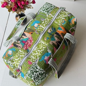 Vintage Quilted Cotton Duffle <b>Bag</b> Luxury <b>Large</b> <b>Weekend</b> Travel <b>Bag</b> for Clothes Storage Men <b>Women</b> Holiday Travel Personalized - Product Image 1
