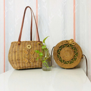 Bolso de Ratán Más Vendido con Conchas Marinas, Bolso Cubo de Ratán Tejido, Bolso de Hombro de Paja de Ganchillo Estilo Verano para Mujer de 99 Gold Data - Product Image 6