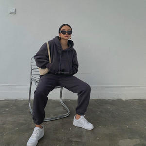 Ensemble de survêtement décontracté pour femme, sweat-shirt à capuche décontracté, veste à capuche, tissu extensible quadridirectionnel, vente chaude - Product Image 6