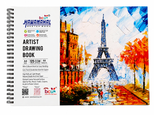 Cuaderno de Dibujo Hawamahal A4, 125 GSM, 50 Hojas, Encuadernado en Espiral, Papel Libre de Ácido para Dibujo con Lápiz y Carbón - Product Image 1