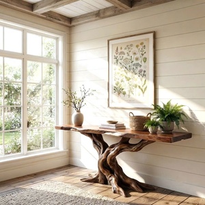 Mesa Consola Moderna de Madera Maciza Hecha a Mano, Ecológica y Duradera, con Diseño Elegante para la Entrada, Sala de Estar o Pasillo del Hogar - Product Image 1
