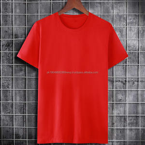 Camiseta de manga corta con cuello redondo para hombre, diseño personalizado con logotipo bordado, color sólido, holgada, de media manga - Product Image 4