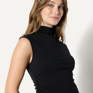 Haut gainant sans couture pour femme, col roulé, contrôle léger, mélange coton élasthanne, usage quotidien - Product Image 4