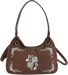 Bolso Bandolera Retro para Mujer con Bordado de Trébol, Bolso de Hombro Floral Vintage con Correa Ajustable, Marca Personalizada Hecha en Rajasthan - Product Image 1