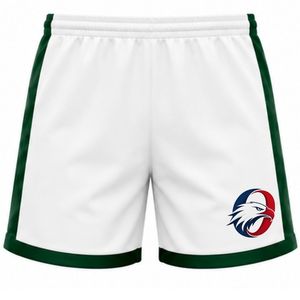 Shorts de volley-ball blancs et verts par sublimation – Tenue de sport professionnelle pour équipes – Vêtements de compétition légers pour l'entraînement athlétique - Product Image 1