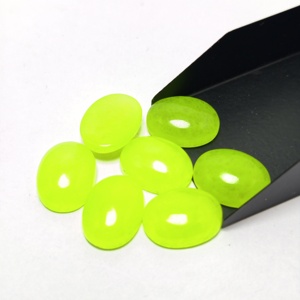 Piedra Preciosa de Jade Verde Natural, Corte Ovalado, Cabujón, Piedra Pulida Suelta de la India (Rajasthan) para Joyería - Product Image 3