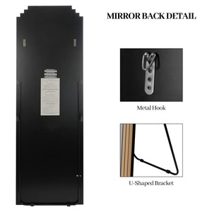 Miroir sur pied sans cadre au design minimaliste, idéal pour les intérieurs esthétiques, la salle de bain, la chambre, l'entrée et la décoration élégante de la maison - Product Image 5