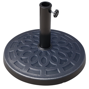 Base per Ombrellone da Esterno 1.5'' e 1.89'' Rotonda in Bronzo PE da 27 Libbre e 17 Pollici con Motivo Decorativo per Cortile e Spiaggia - Product Image 1