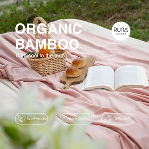 Parure de lit en bambou bio RUNA CORNER 4 pièces – Drap, taie d'oreiller, housse de couette et drap-housse unis, doux et soyeux pour l'été, écologiques - Product Image 1
