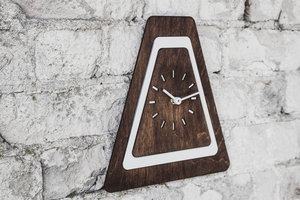 Wooden <b>Wall</b> <b>Clock</b> Analog Modern Geometric Wood <b>Clock</b> for <b>Living</b> <b>Room</b>, Bedroom, Office and Kitchen, Minimalist Decorati - Product Image 2