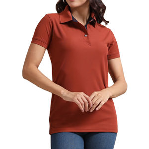 Nouveauté 2026 : Polos tendance pour femme en coton de haute qualité, couleur orange, tissu optimal - Product Image 4
