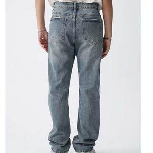 Custom Men Relaxed Fit Denim Jeans Heavy Cotton Casual Pants OEM Apparel Manufacturer Private Label Wholesale Supplier - Product Image 2