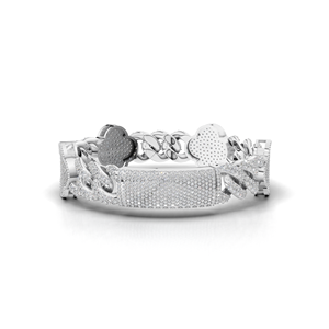 Luxury Hip Hop Heart Cuban Link Moissanite Diamond <b>Bracelet</b> 925 Sterling <b>Silver</b> Iced Out Heart Link <b>Bracelet</b> for Men Women - Product Image 2