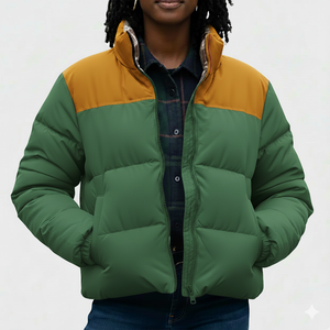 Chaqueta de plumón para mujer al por mayor, personalizada, negra, OEM, con capucha de piel sintética, cremallera completa y cinturón, estilo burbuja, para invierno. - Product Image 3