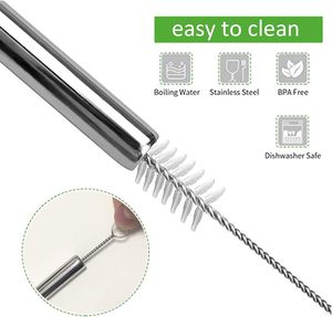Hot Selling Cocktail Stirrer Stainless Steel Drinking Straw Eco-friendly Reusable Metal Bent Straws Set Party <b>Bar</b> Accessory - Product Image 6