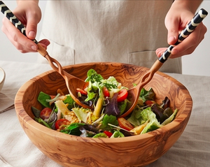 Ensemble de cuillères de service en bois modernes avec manches à motifs noir et blanc, fabriquées à la main, pour la restauration, les événements et les mariages - Product Image 5
