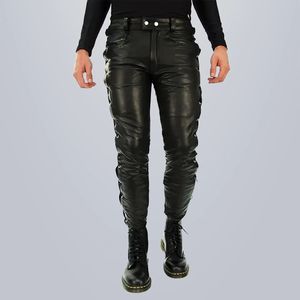 กางเกงหนังสไตล์ไบค์เกอร์สำหรับผู้ชาย - Product Image 3