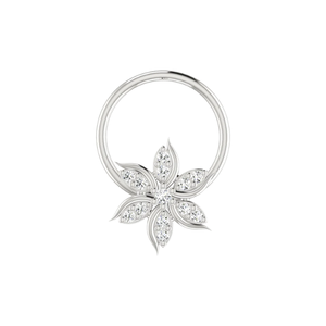 Ajretail – Piercing de nez en or 14 carats avec diamant naturel de 0,03 carat, certifié GIA, couleur HI, clarté VS-SI, motif floral ethnique - Product Image 3