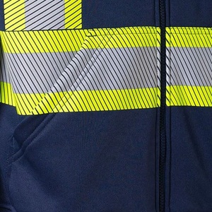Sudadera con capucha reflectante de alta visibilidad personalizada, tiras brillantes, diseño duradero para seguridad y trabajos de construcción - Product Image 5