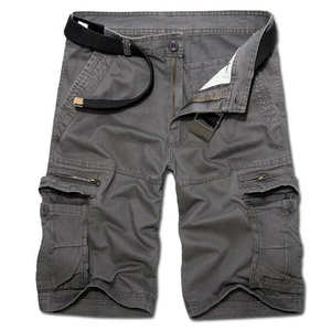 Shorts décontractés de qualité supérieure pour hommes, shorts cargo à taille élastique personnalisée, coton vert 100%, shorts pour hommes grandes tailles - Product Image 3