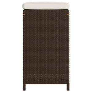 Juego de 2 taburetes de bar para jardín en color blanco crema y marrón - Product Image 5