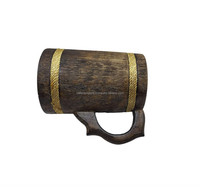 Tasse à bière en bois faite à la main 8 Oz-12 Oz-16 Oz Technique polie en bois et acier inoxydable pour café et bière